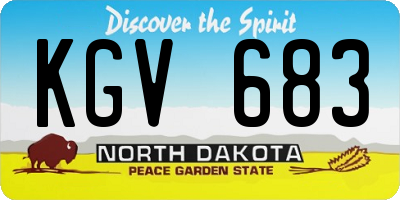 ND license plate KGV683