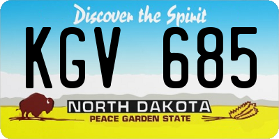 ND license plate KGV685
