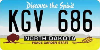ND license plate KGV686