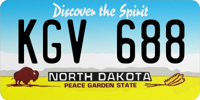 ND license plate KGV688