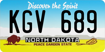 ND license plate KGV689