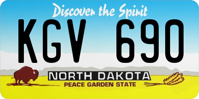 ND license plate KGV690