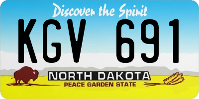 ND license plate KGV691