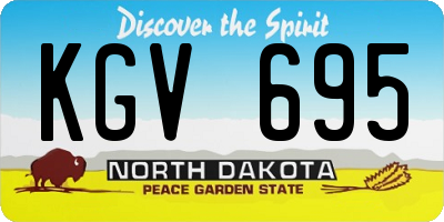 ND license plate KGV695