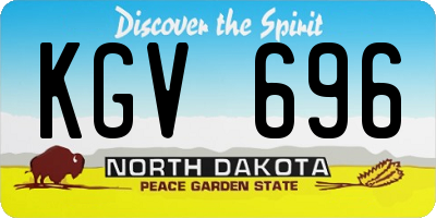 ND license plate KGV696