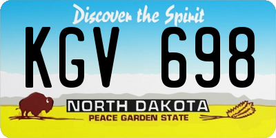ND license plate KGV698