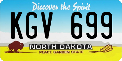ND license plate KGV699