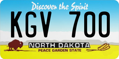 ND license plate KGV700