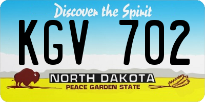 ND license plate KGV702