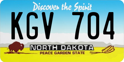 ND license plate KGV704