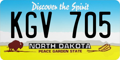 ND license plate KGV705