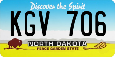 ND license plate KGV706