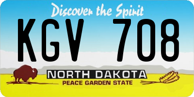 ND license plate KGV708