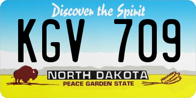 ND license plate KGV709