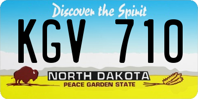 ND license plate KGV710