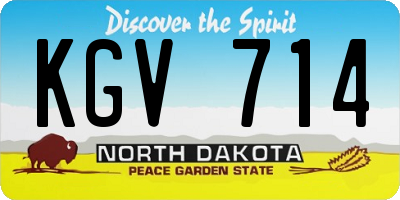 ND license plate KGV714