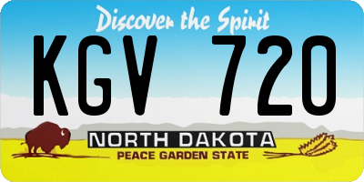 ND license plate KGV720