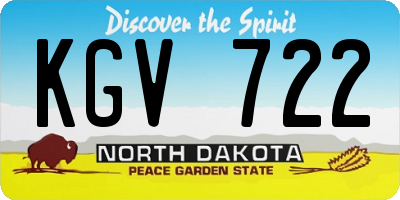 ND license plate KGV722