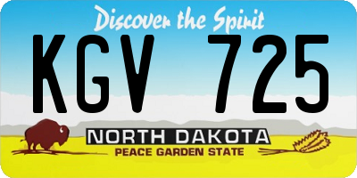 ND license plate KGV725