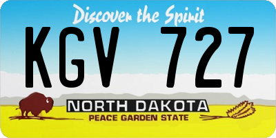 ND license plate KGV727