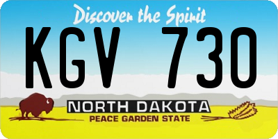 ND license plate KGV730