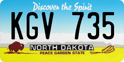 ND license plate KGV735