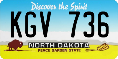 ND license plate KGV736