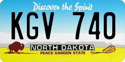 ND license plate KGV740