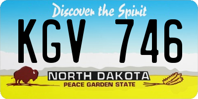 ND license plate KGV746