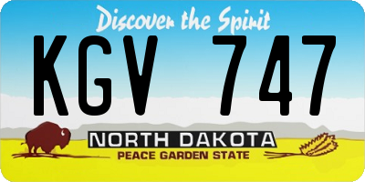 ND license plate KGV747