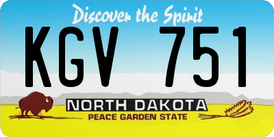 ND license plate KGV751