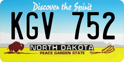 ND license plate KGV752