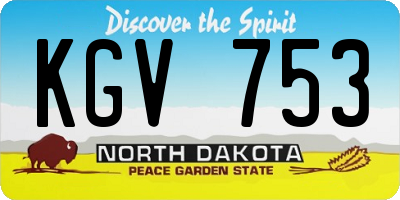 ND license plate KGV753