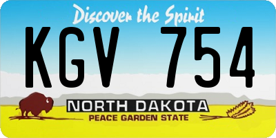 ND license plate KGV754