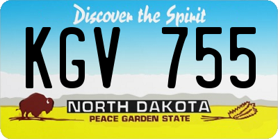 ND license plate KGV755