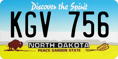 ND license plate KGV756