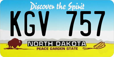 ND license plate KGV757