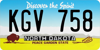 ND license plate KGV758