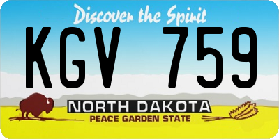 ND license plate KGV759