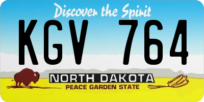 ND license plate KGV764
