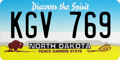 ND license plate KGV769