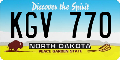 ND license plate KGV770