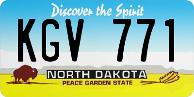 ND license plate KGV771