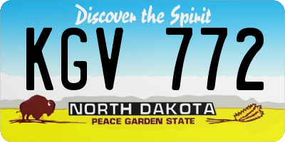 ND license plate KGV772