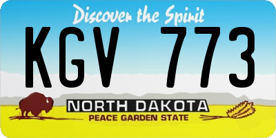 ND license plate KGV773