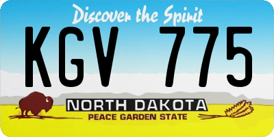 ND license plate KGV775