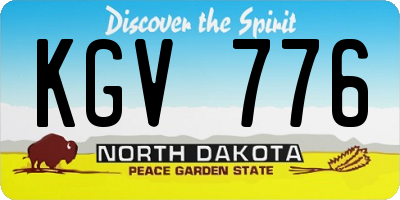 ND license plate KGV776