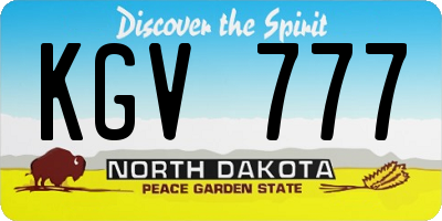 ND license plate KGV777