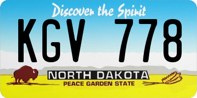 ND license plate KGV778