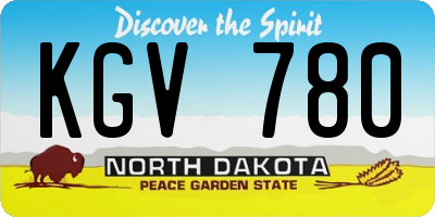 ND license plate KGV780
